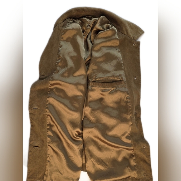 Boxy Faux Suede Womens Caramel Car Coat Xl - Picture 3 of 10